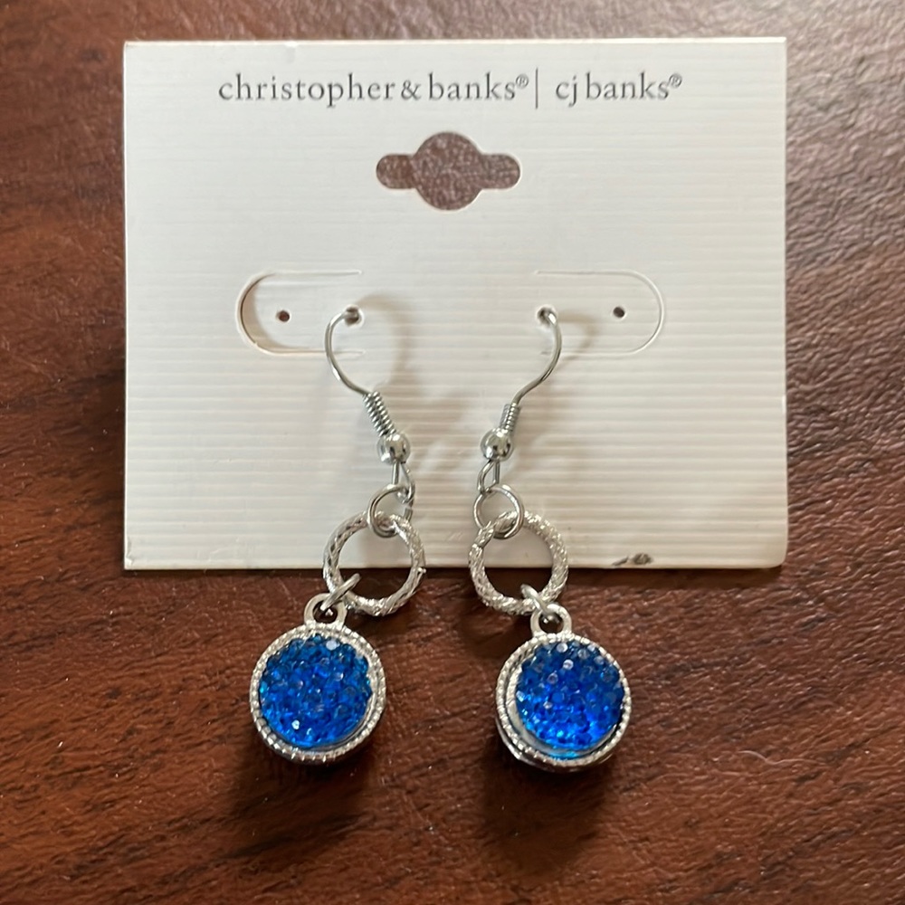 Blue Druzy like Earrings